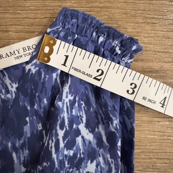 Ramy Brook Kelsie Blue Leopard Print Hi-Low Midi Dress-Tassle Belt-V Neck-Sz XS - Picture 11 of 16